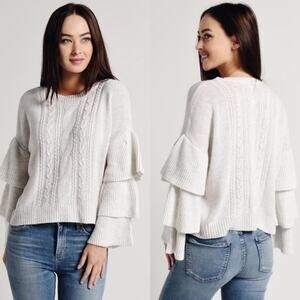 Cupcakes And Cashmere Kristin Cable-Knit Bell-Sleeve Sweater